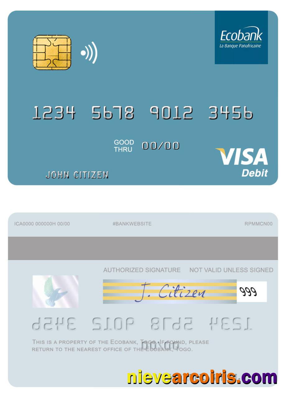 Togo Ecobank visa debit card